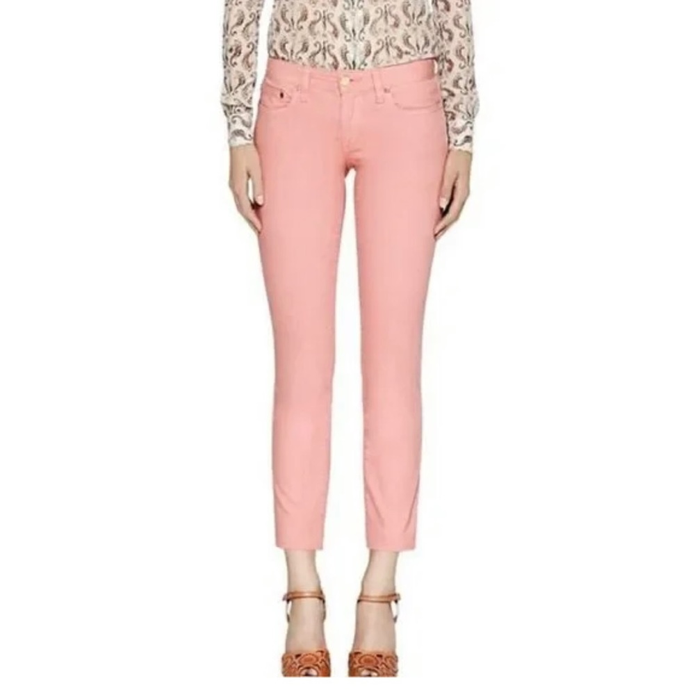 Tory Burch Alexa Rose Quartz Cropped Skinny Jeans Size 27